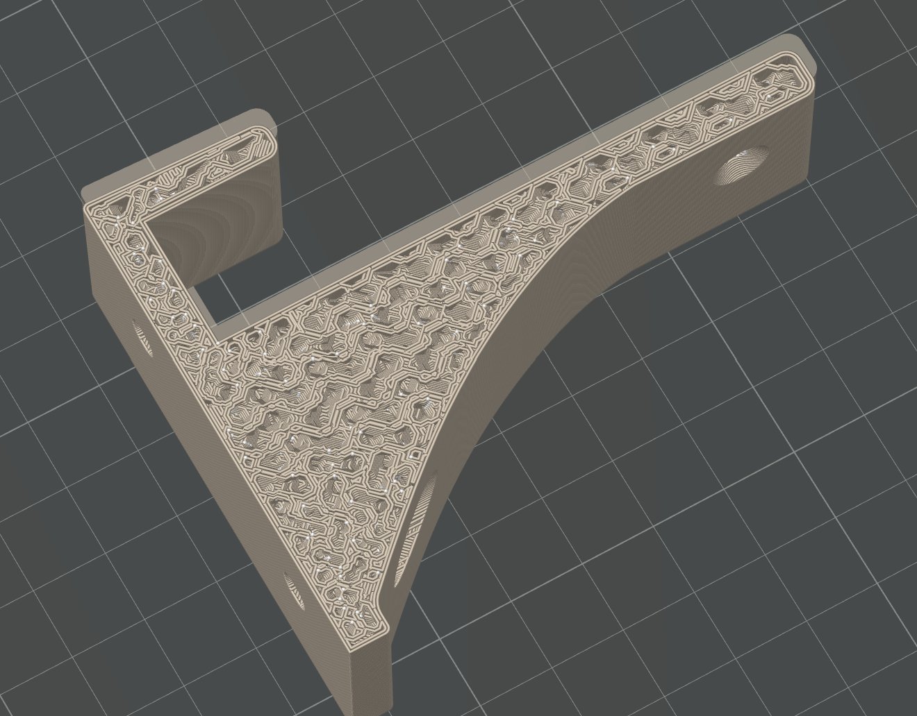 Optimized bracket loaded in Bambu Studio - isometric view